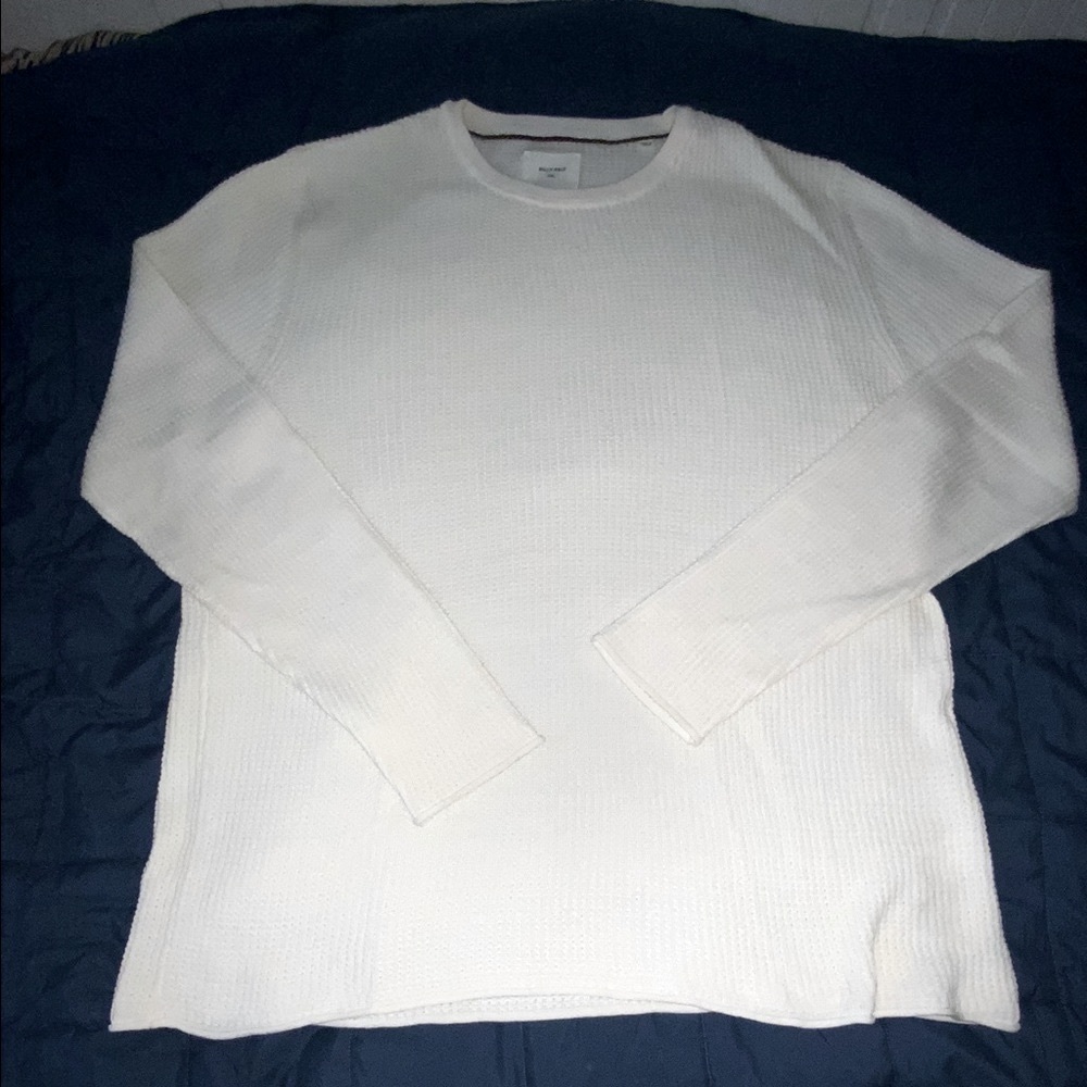 NEW Billy Reid, men's white sweater, cashmere/cotton blend, Italy.